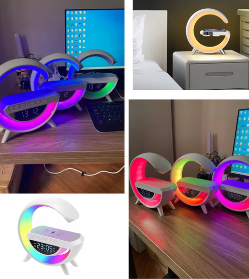 G Speaker Smart Station Luminária Relógio c/ Som Bluetooth