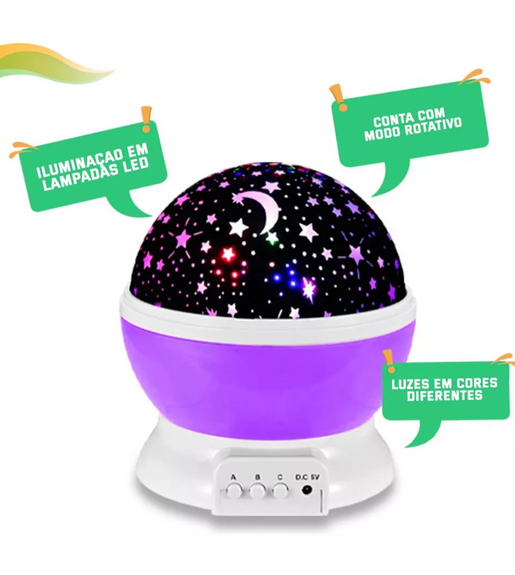 Luminaria Projetor De Estrela Globo Abajur Universo 360º